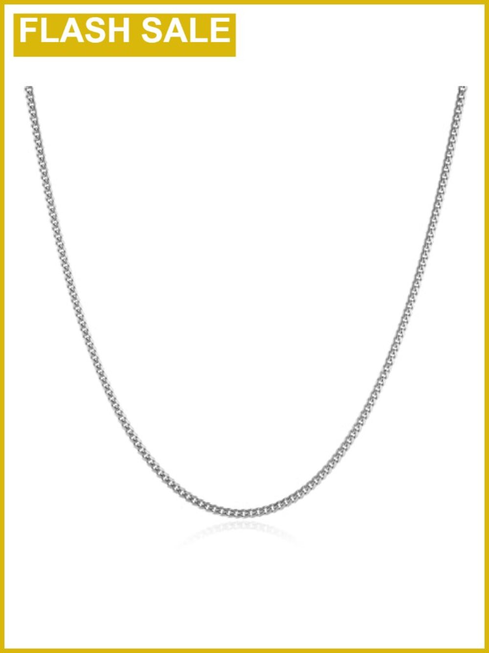 Stainless Steel Cuban Link Chain Necklace Waterproof 22 in